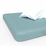 Håndlavet luksuriøst Premium stribet satin bomuldslagen med elastik | Aquifer