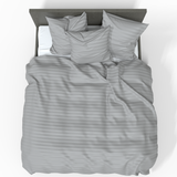 Håndlavet luksuriøst Premium stribet satin bomuld sengetøjssæt | Drizzle