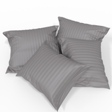 Handmade Luxurious Premium Striped Satin Cotton Pillowcase | Wisdom Gray