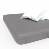 Handmade Luxurious Premium Striped Satin Cotton Fitted Sheet | Wisdom Gray