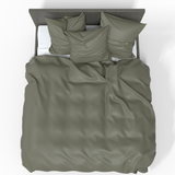 Handmade Luxurious Premium Satin Cotton Duvet Cover | Burnt Olive