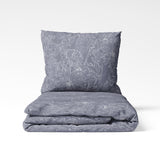 Håndlavet sengesæt i bomuld | Silver Bloom