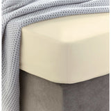 Sewn cotton fitted sheet with elastic | Egret - Cotton fitted sheet with