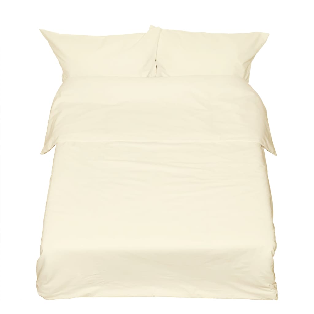 Sewn cotton duvet cover | Egret - Sewn