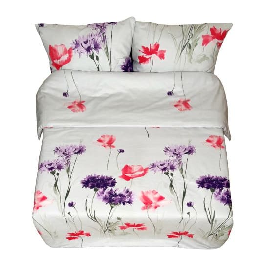 Syet sengsæt i lærredsstof | Markblomster -